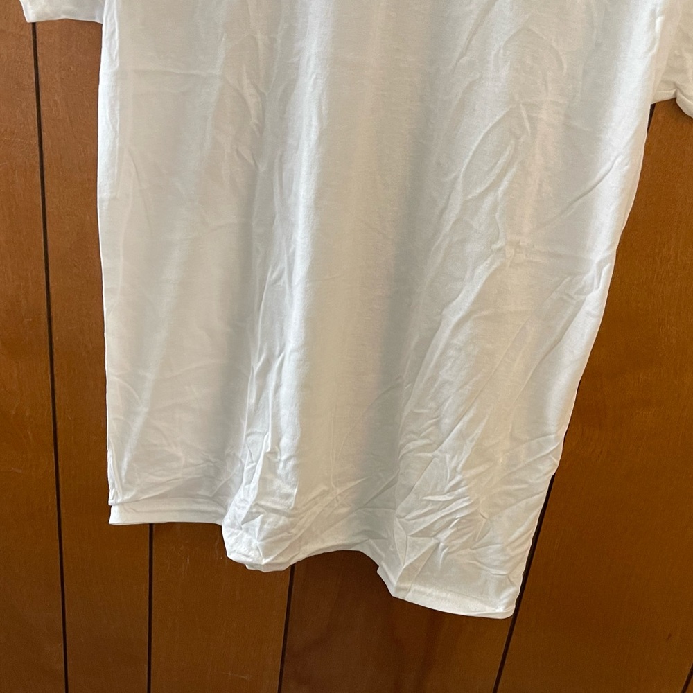 NWT Hanes Men's White Crew T-Shirt Undershirts Short Sleeve Shirt Tee Top M - Picture 4 of 7
